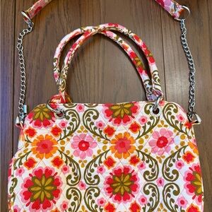 Vera Bradley Pink and Green Floral Shoulder Bag